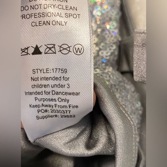 WEISSMAN Elite Dance silver sequin Unitard Oops I Did It Again 17759 MA adult - Picture 10 of 13